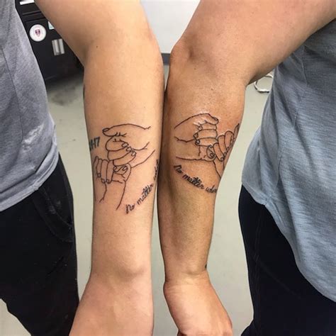 matching mother son tattoo ideas